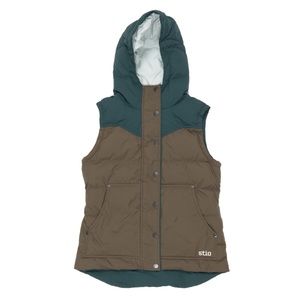Stio Woodson down hooded vest- womens medium